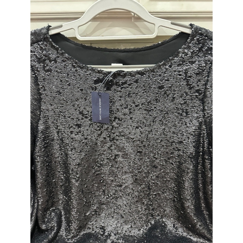 gap NWT black sequin blouse‎ women's small dressy